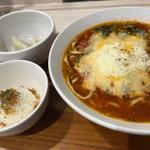 チーズトマト麺　味玉　リゾ飯　水餃子(カル麺 )