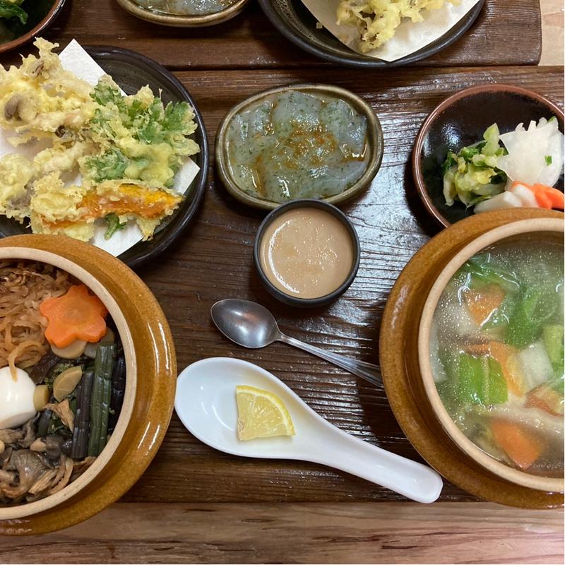 山菜釜飯セット(鳩の巣釜めし )