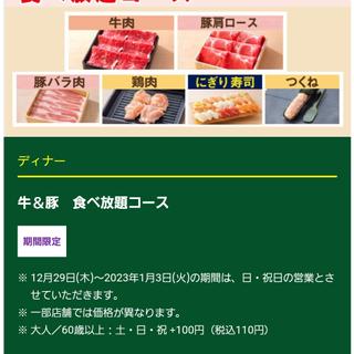 牛&豚 食べ放題コース(しゃぶ葉)