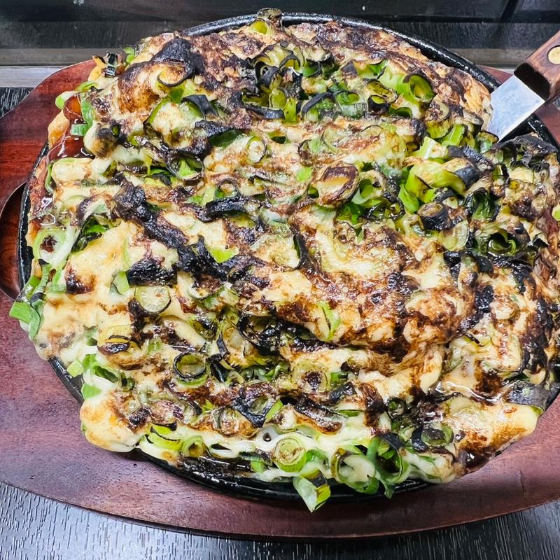 焦がしネギ豚玉(お好み焼き てっぱん焼き かめちゃん)