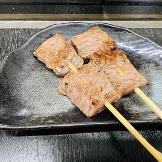 牛モモ串(お好み焼き てっぱん焼き かめちゃん)