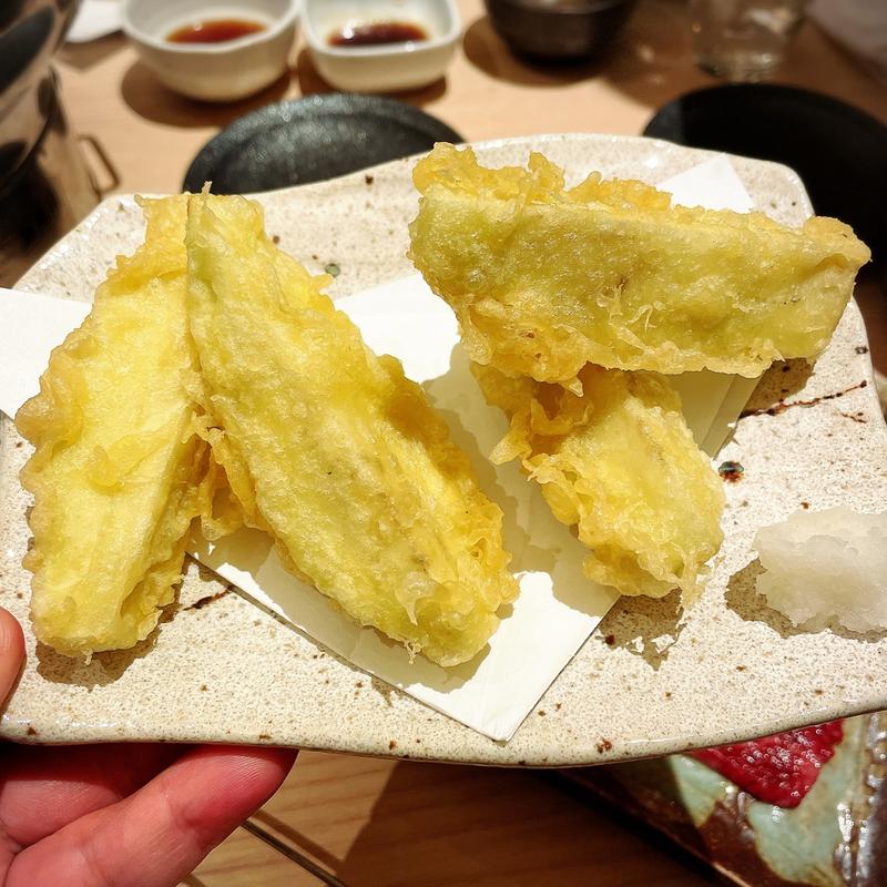 ナス天(肉やきとだしと博多うどん中目黒はし田)