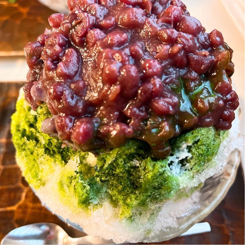 宇治抹茶ミルクかき氷(だるまや餅菓子店)