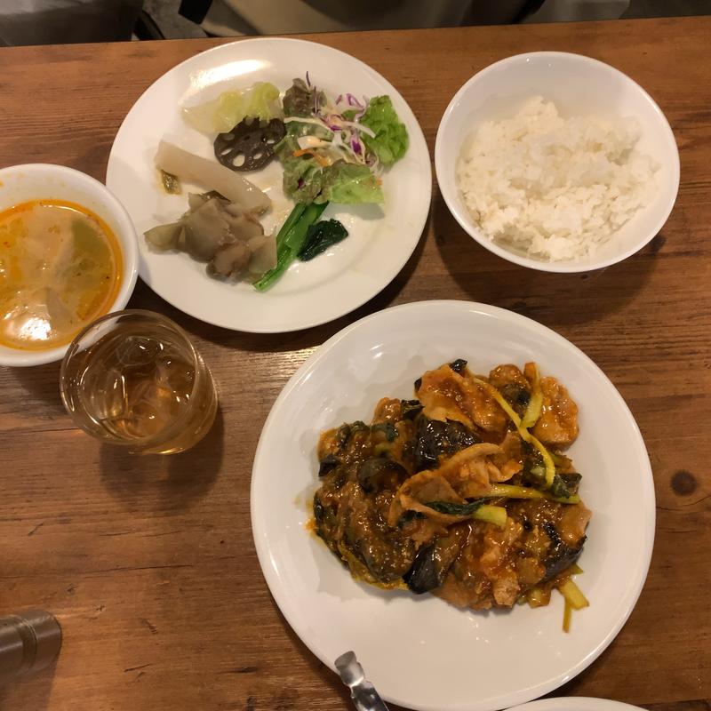 豚肉と茄子チリソース炒め(青山シャンウェイ 本店)