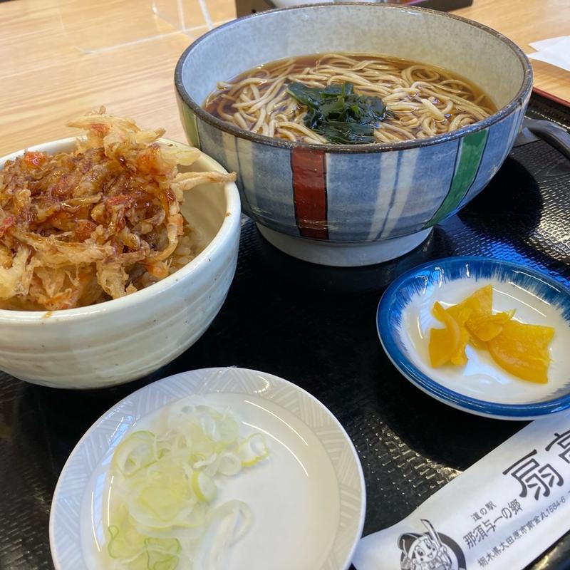 かけ蕎麦かき揚げ天セット(レストラン扇亭)