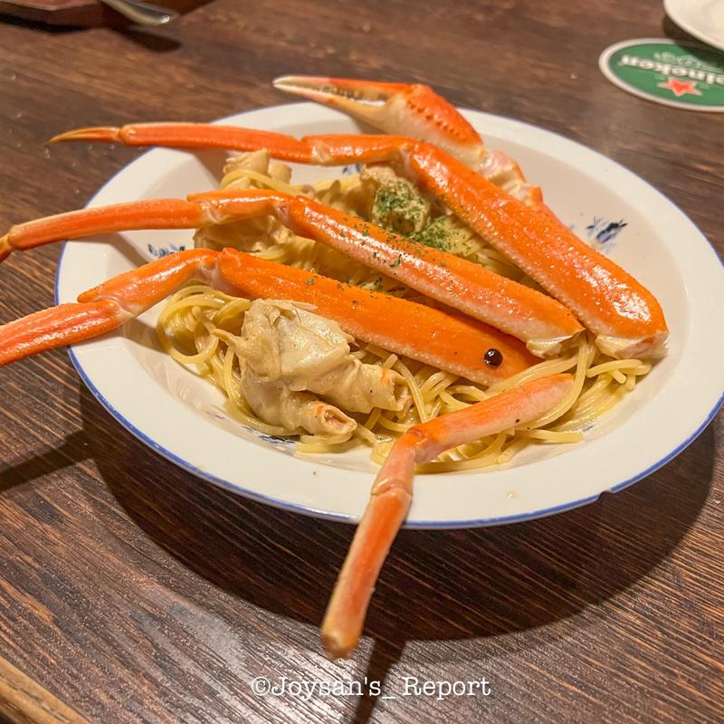 ズワイ蟹の肩半身と海老クリームパスタ(駅前イタリア食堂 CIN CIN)