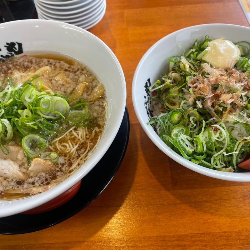 鶏ガラしょうゆラーメン　ネギ飯定食(あがいやんせ 東岡山店)