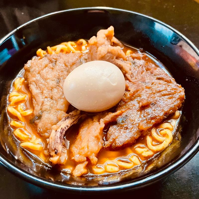 おでんラーメン(極太麺 麺神 宮崎辛麺 農香激辛醤油)(ベルクス 東墨田店)
