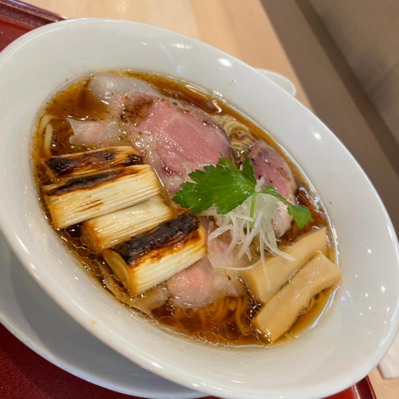 紀州鴨そば・二度漬け焼きねぎ(燃えよ麺助)