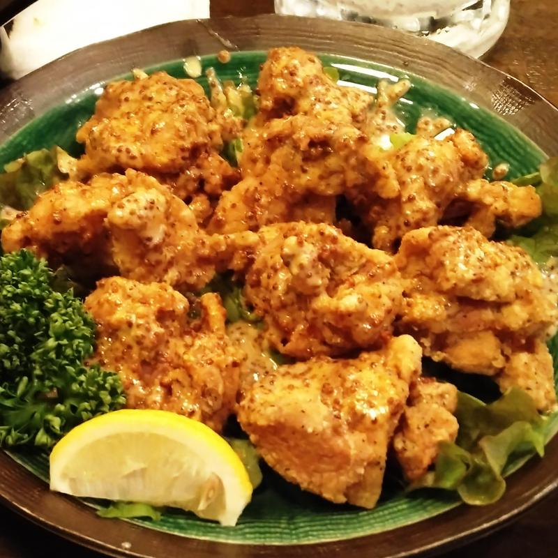 若鳥の唐揚げ マスタードソース(餃子番長 炎のもつ家 甚助 )