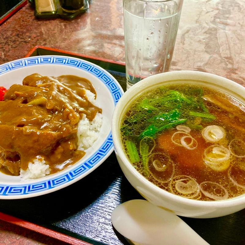 ラーメンカツカレーハーフセット(乃ん喜)
