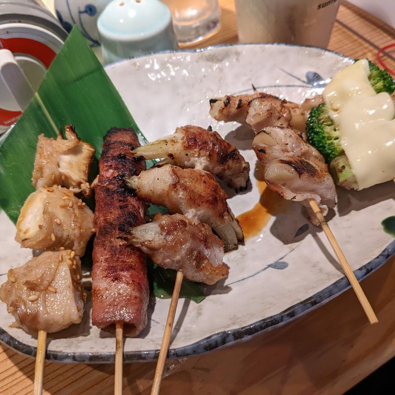 野菜の肉巻き串たちまちおまかせ5本盛(地酒と野菜肉巻き串 ちゅうしん蔵 )