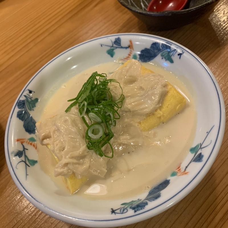 だし巻き玉子の湯葉豆乳がけ(ここら屋 先斗町店)