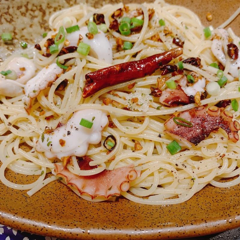 タコのペペロンチーノ(洋麺屋五右衛門 中野店)