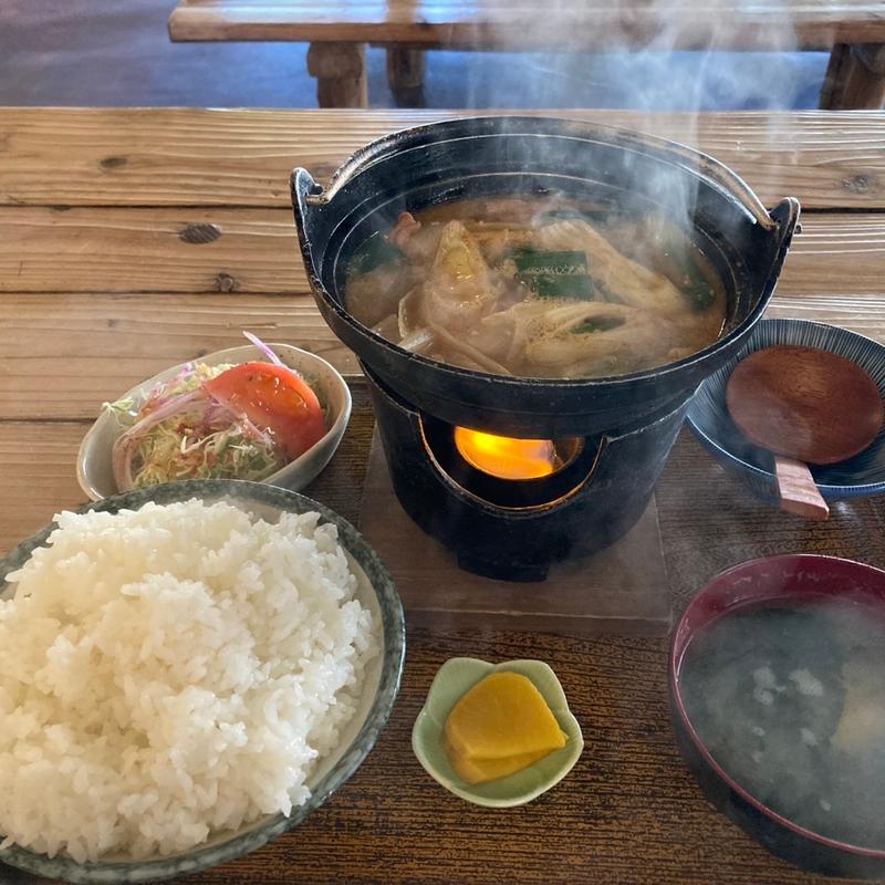 もつ鍋定食ライス大盛(おかた茶屋)