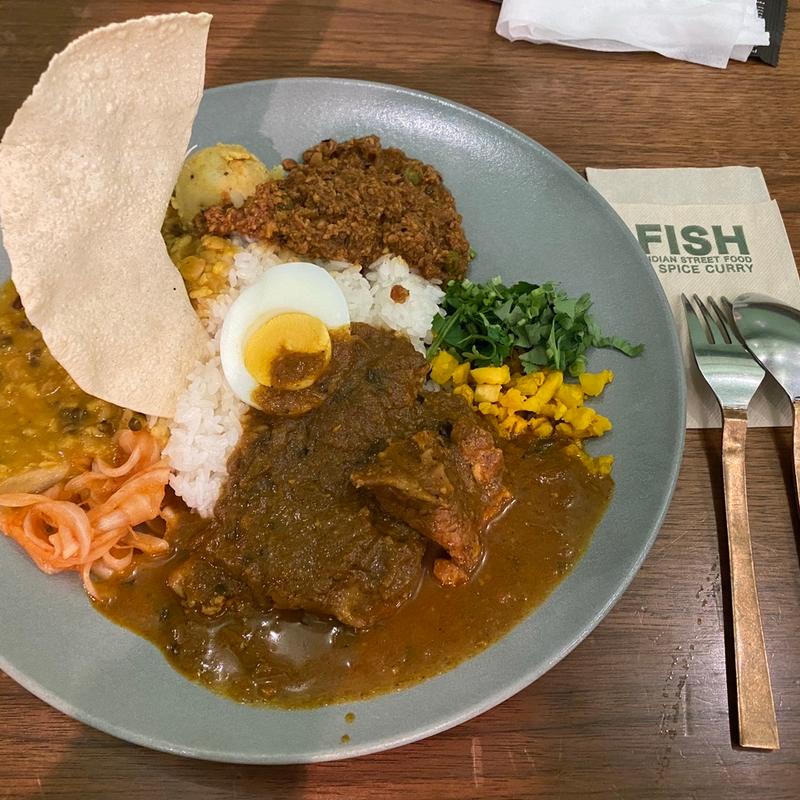 ポークカレー&キーマ&MIX豆(FISH 新宿店（フィッシュ）)