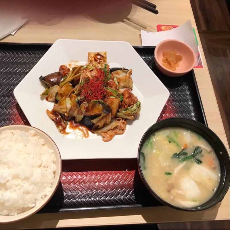 ナス炒め定食(大戸屋ごはん処 飯田橋店)