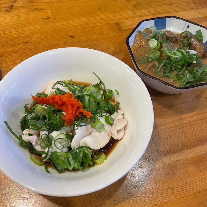 白子ポン酢とどて煮(ごちそう居酒屋夢)