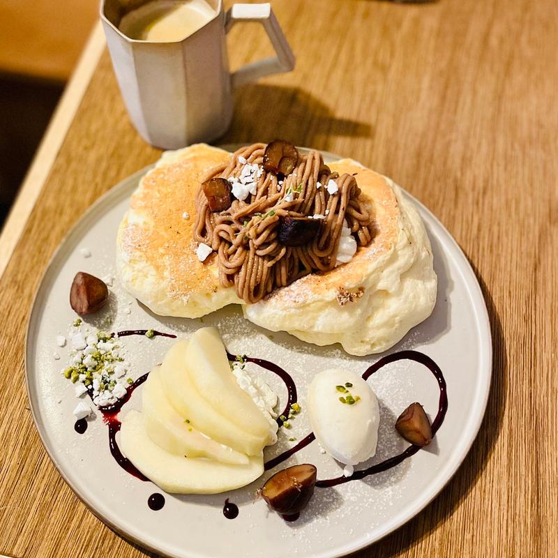 モンブランとラ・フランスのパンケーキ(果実店canvas吉祥寺)