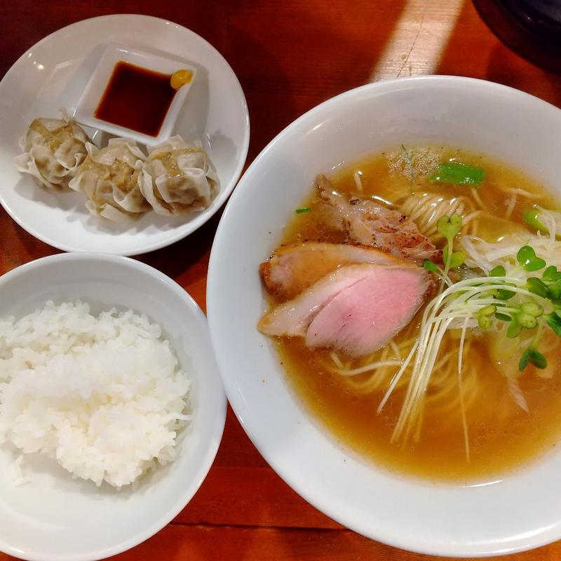 Aセット(鴨だし中華そば王鴨)