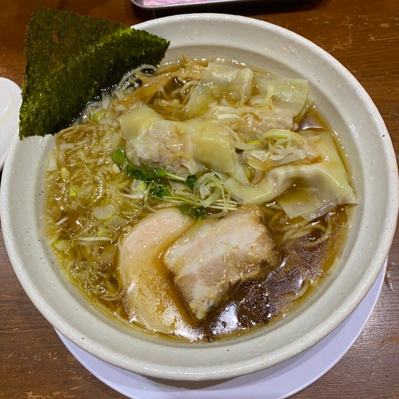 煮干しそば（醤油）＋自家製ワンタン(中華そば つけ麺 百日紅 新宿店)