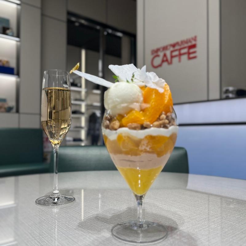 金柑とデコポンのパフェ(EMPORIO ARMANI CAFFÈ 心斎橋PARCO)