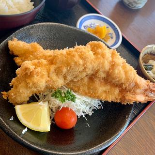 ジャンボエビフライ定食(亀島亭)