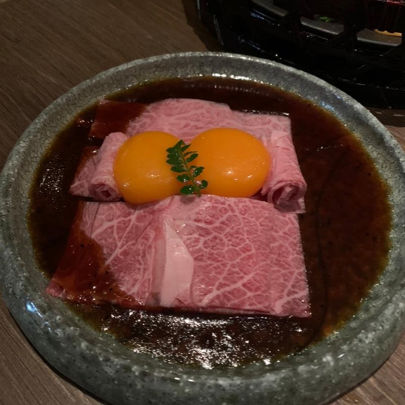 月見ミスジユッケ(肉亭 まぼたん)