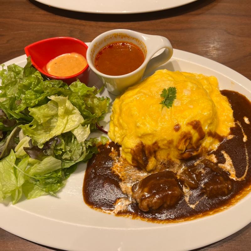 ふわっとろオムライスプレート　ビーフシチューソース(むさしの森珈琲 札幌北野店)