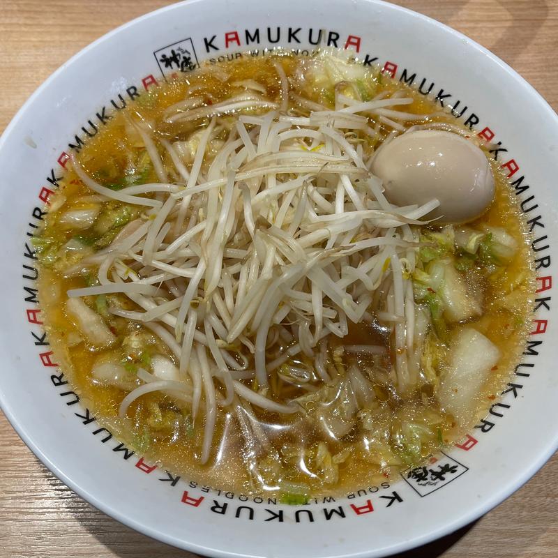 煮卵もやしラーメン(どうとんぼり神座 新宿店)