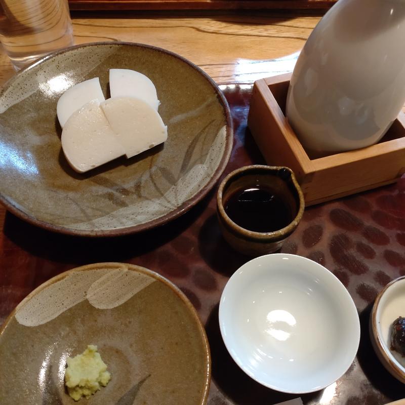 板わさ、菊正宗(並木藪蕎麦)