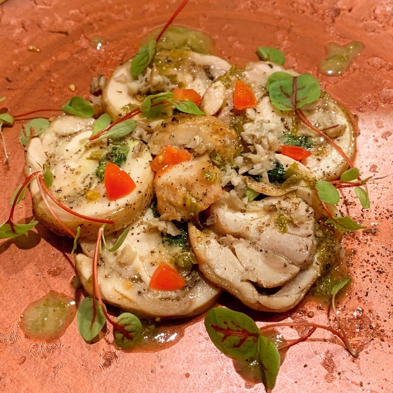 鶏モモ肉のインボルティーニ(海老丸らーめん)