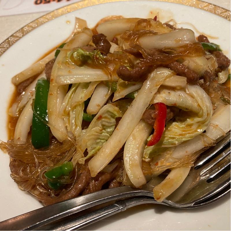 春雨と牛肉細切りの炒め(天天)