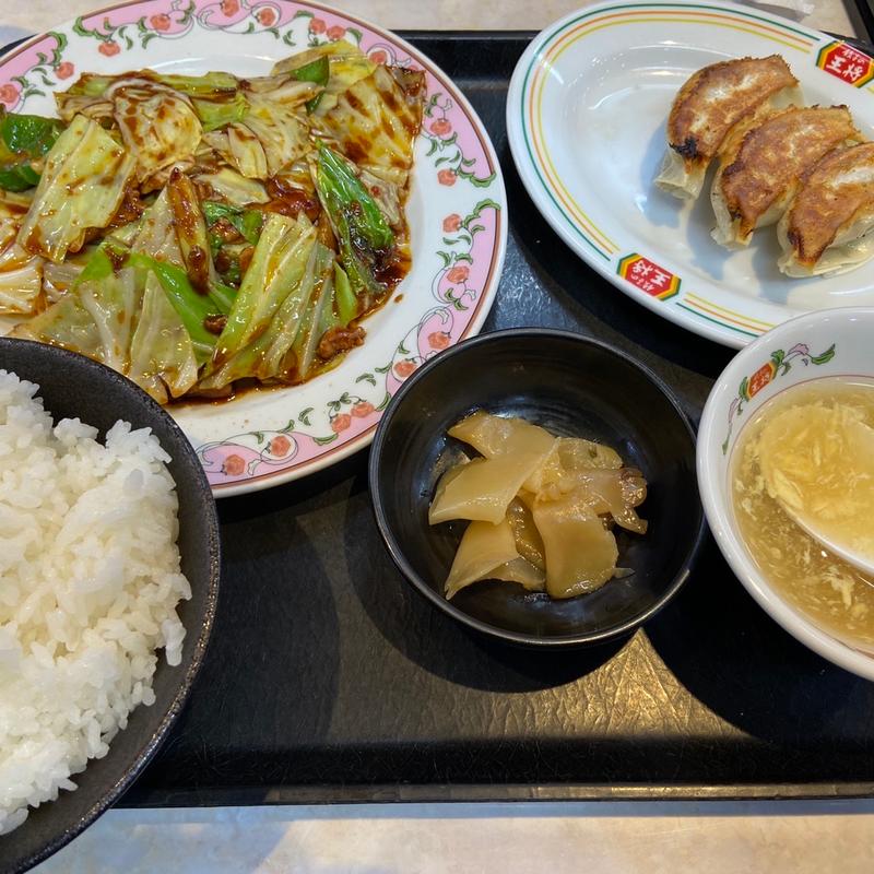 回鍋肉セット(餃子の王将 本八幡駅前店)