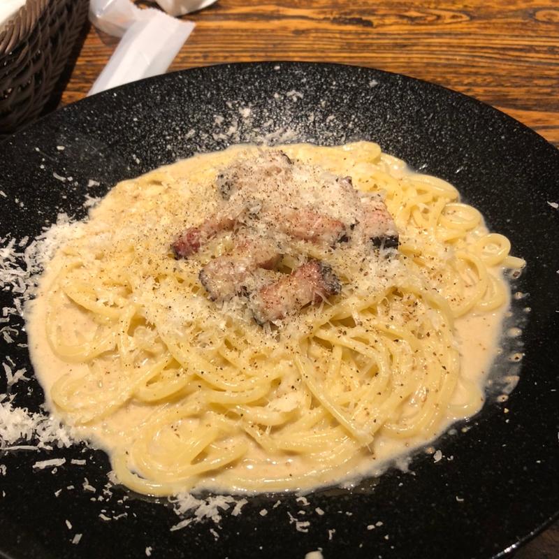 北海道カルボナーラ(麦と卵 吉祥寺店 下川六〇酵素卵と北海道小麦の生パスタ)