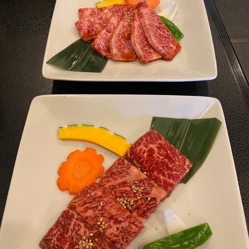 厚切カルビ、上カルビ(焼肉と韓国家庭料理はんがん大田原店)