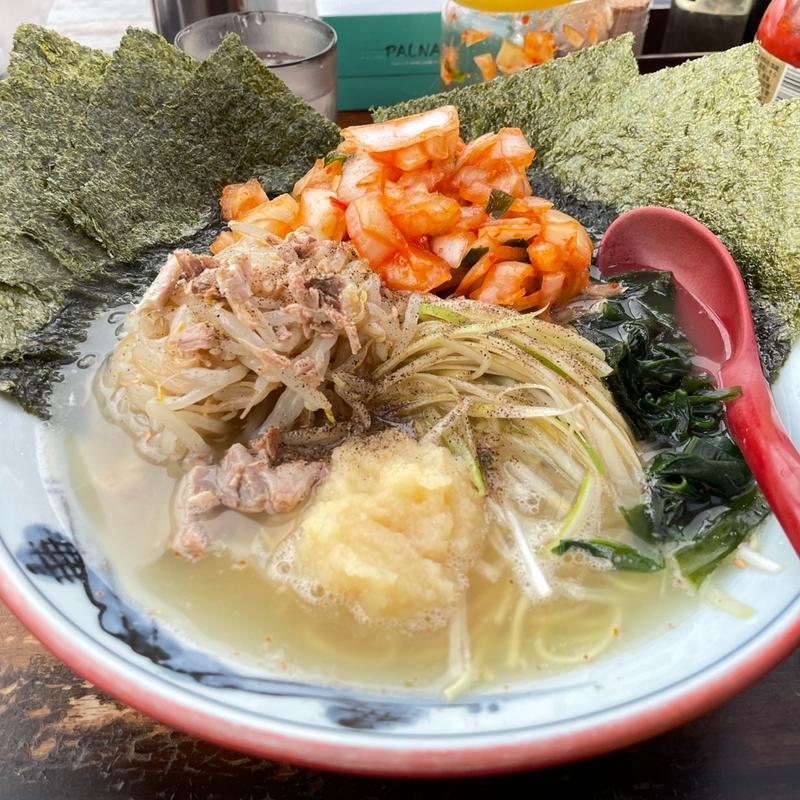 ネギ塩ラーメン＋海苔＋もやし＋サービス辛タマ(ラーメンショップ 122号騎西店)