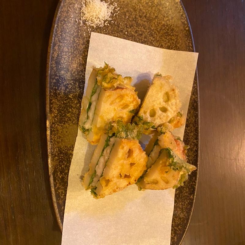 れんこん海老挟み揚げ(季節料理 つくし)