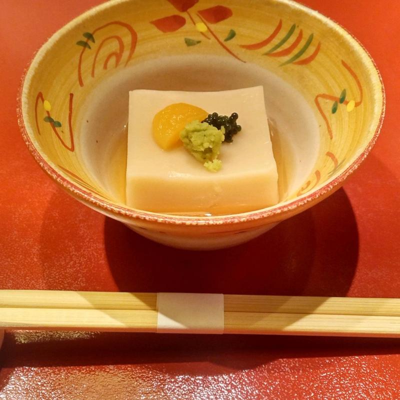 先付け、ゴマ豆腐(日本料理 多可橋 （たかはし）)