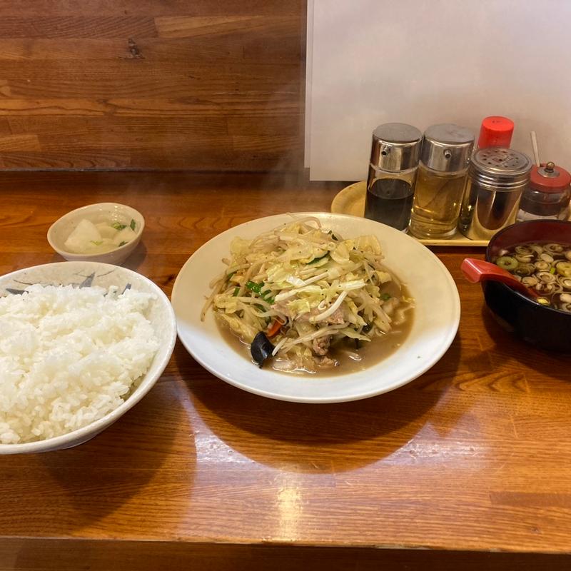 野菜炒め定食ライス大盛(かどや食堂 )