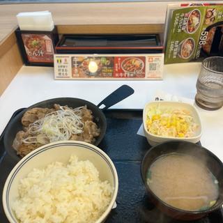ねぎ塩牛カルビ丼定食(吉野家 広島本通店)