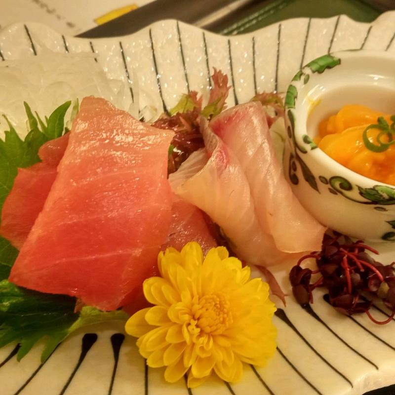 前菜、あん肝甘酢、紅葉漬け、いくら(あづま荘)