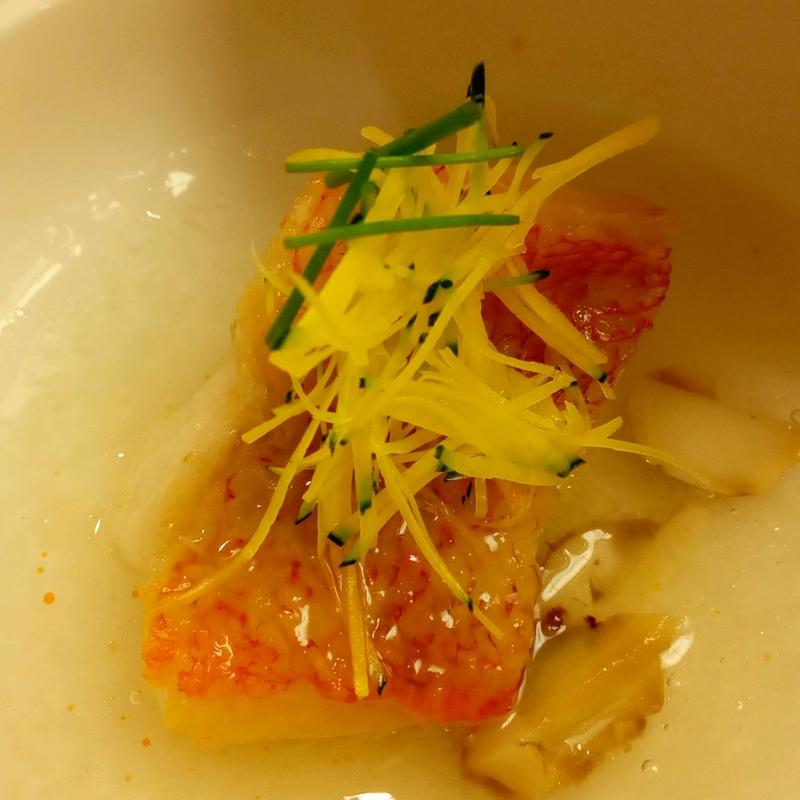 吉次の蕪みぞれ、松茸、針南瓜、シブレット(あづま荘)