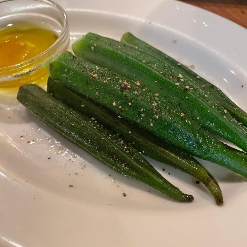 オクラの釜あげ(かしわビストロ　バンバン )