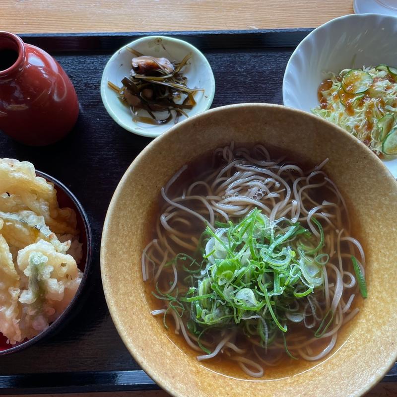 ミニ天丼セット(手打ちそば処 麺歩（めんぽ）)