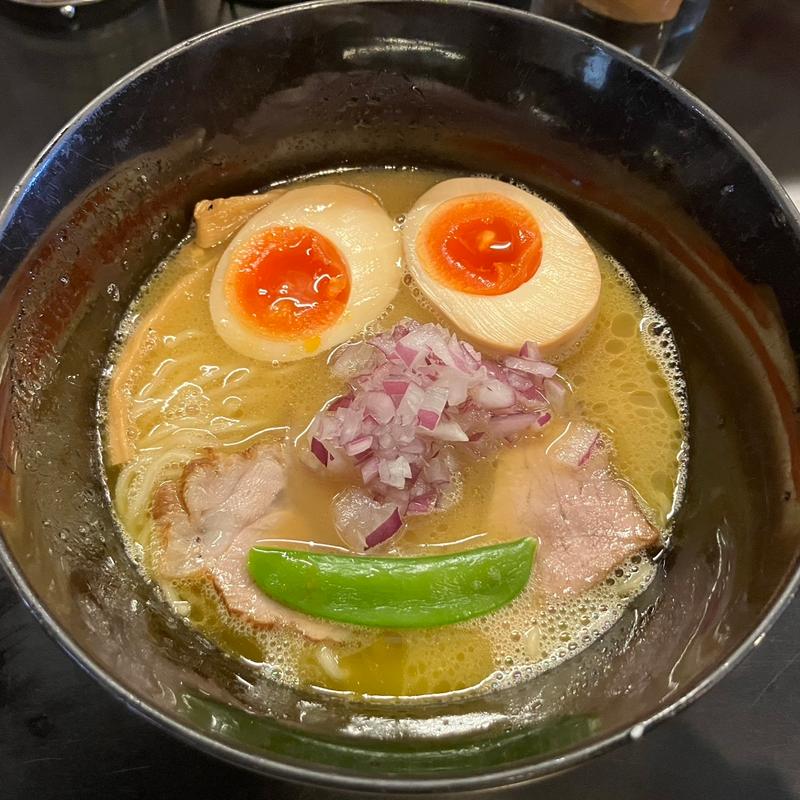 鶏白湯らーめん+半熟味たまごトッピング(麺処 にしむら)