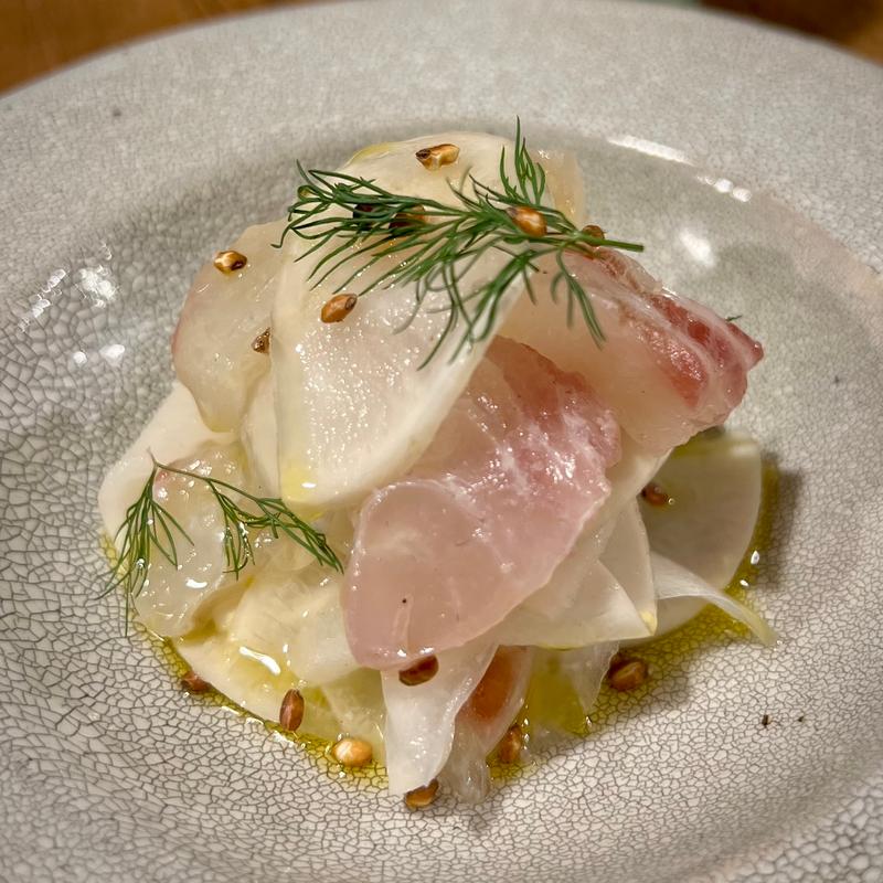 真鯛昆布締めとカブの和えもの(ミャンカー （miankah）)