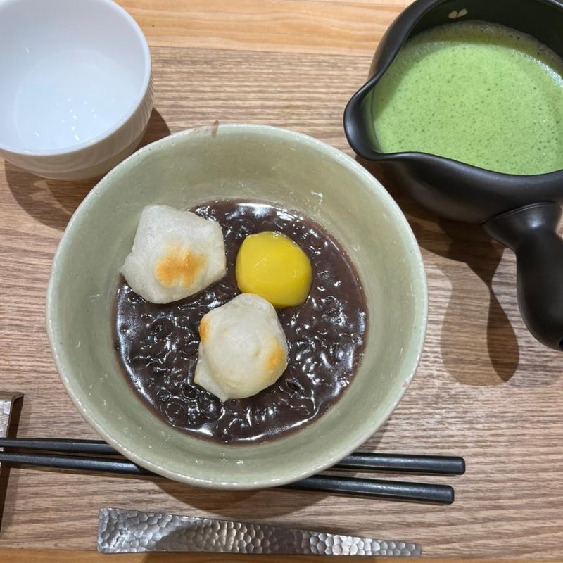 濃い抹茶付き栗ぜんざい(京都 茶寮翠泉 CIAL横浜店)