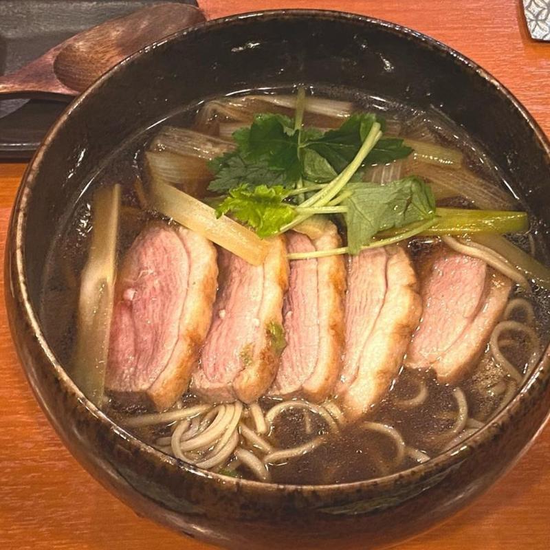 鴨南蛮そば(日本酒と手打ちそば 遊香里荘)