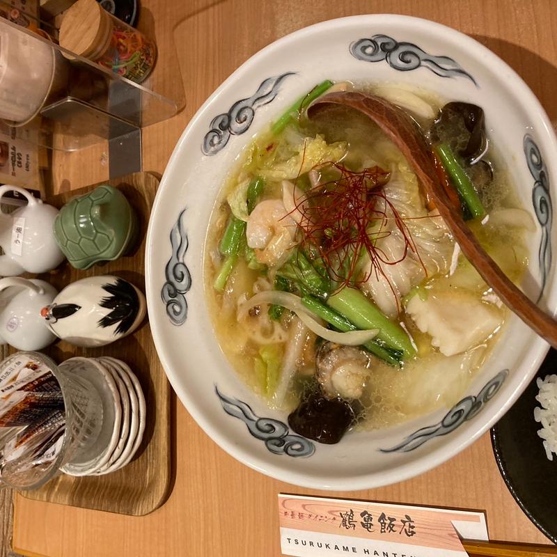香港海の幸xo醬湯麺(鶴亀飯店)